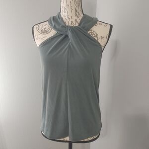 Green Envelope Chic Gray Green Tank Top Soft Unique Neck XS